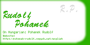 rudolf pohanek business card